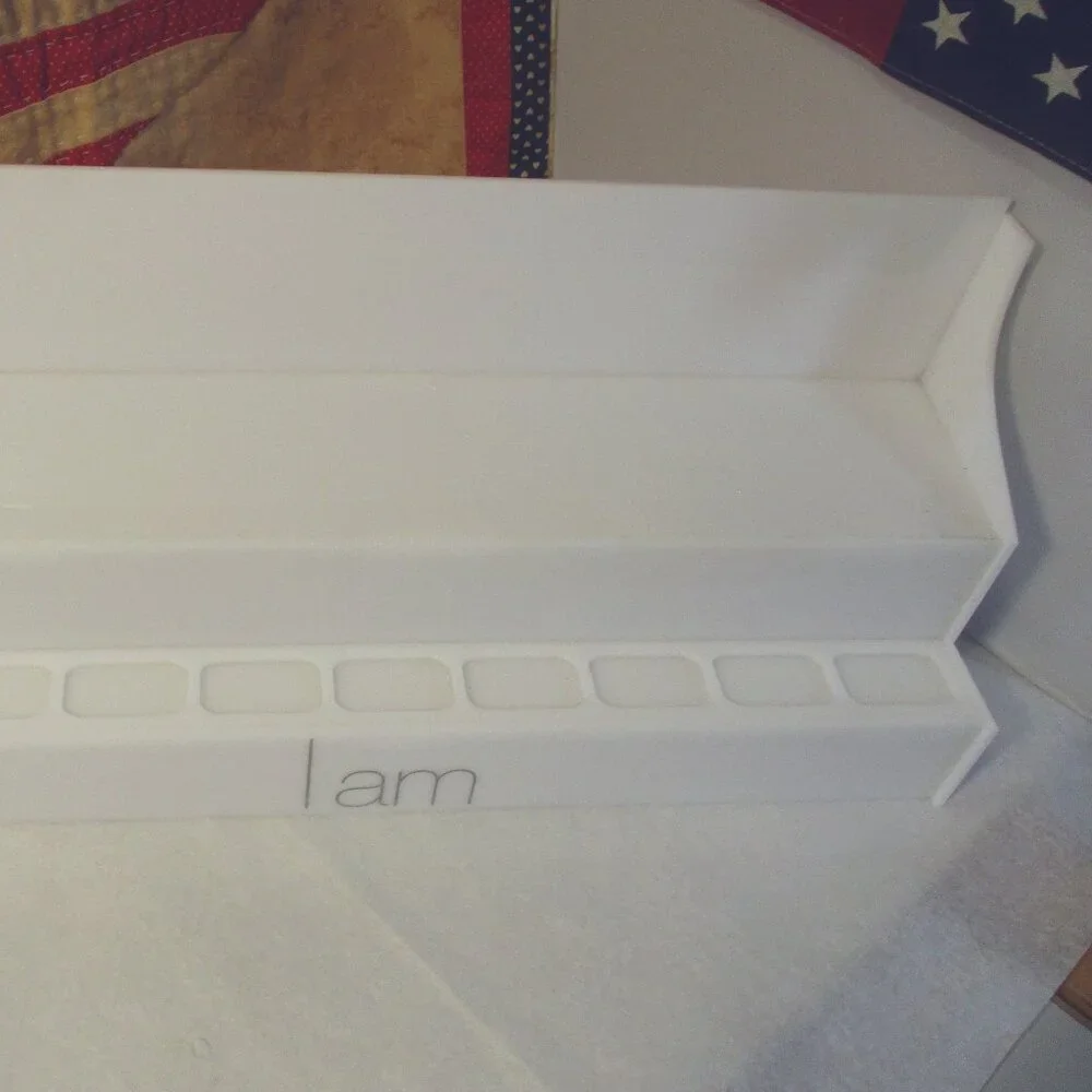 Tiered White Plastic Display Shelf Rack Stand Organizer for Home or Store